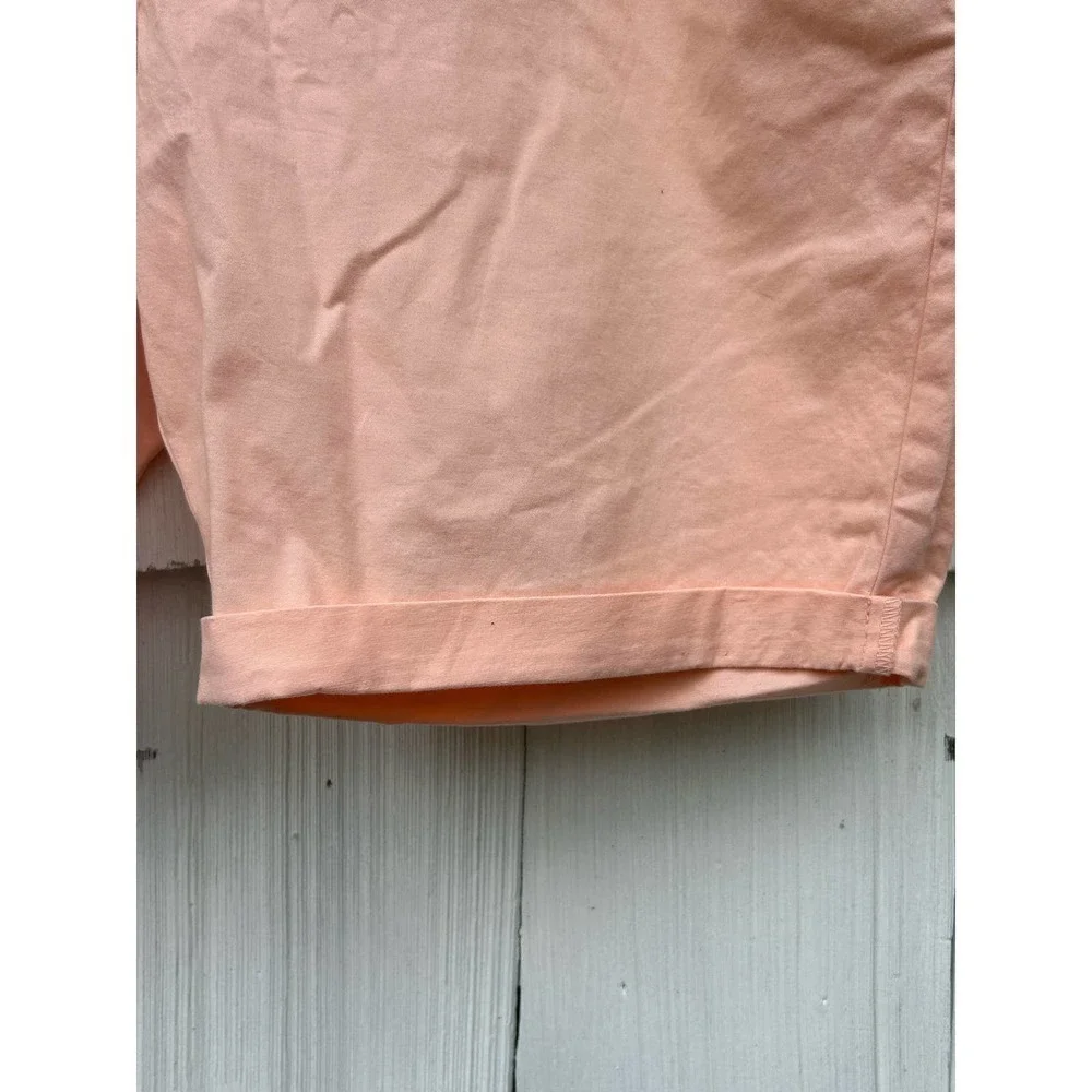 Faded Glory Womens Peach Chino Bermuda Shorts Size 16‎ Cuffed Casual Everyday